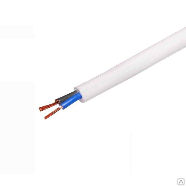 Провод ПВС 2x0,75 (бел), (ПВСн 2x0,75) ККЗ, РФ
