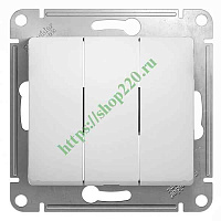 ШЭ Глосса Выкл. 3кл. с/у (белый, б/рамки) GSL000131 (20шт/уп)