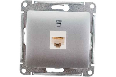 ШЭ Глосса Роз.комп. с/у RJ45, кат.5е (алюм, б/рамки) GSL000381K (10шт/уп)