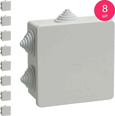 Коробка распаячная КМ41235 о/п 85x85x45 (6вводов) IP44 ИЭК