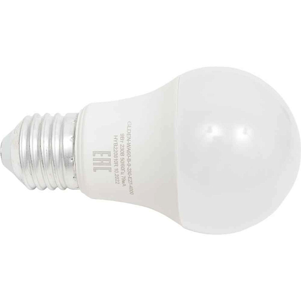 Лампа ЛЕД  E27  9Вт 6,5К GLDEN-WA60-B-9-230-E27-6500  Gеnеral