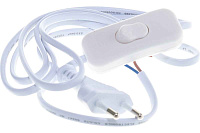 Шнур 2x 0,5 (1,7м)  NPS-FS-170-2x0.5-WH 1.7м с выкл. белый 61724 Navigator