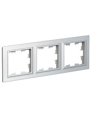 ИЭК Брайт Рамка  3-я РУ-3-БрА алюм. IEK