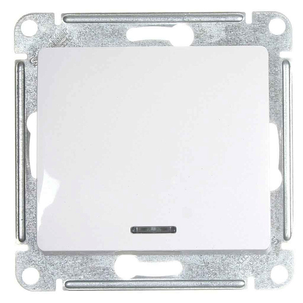 ШЭ Глосса Выкл. 1кл. с/у с инд. 10А (белый, б/рамки) GSL000113 (20шт/уп)