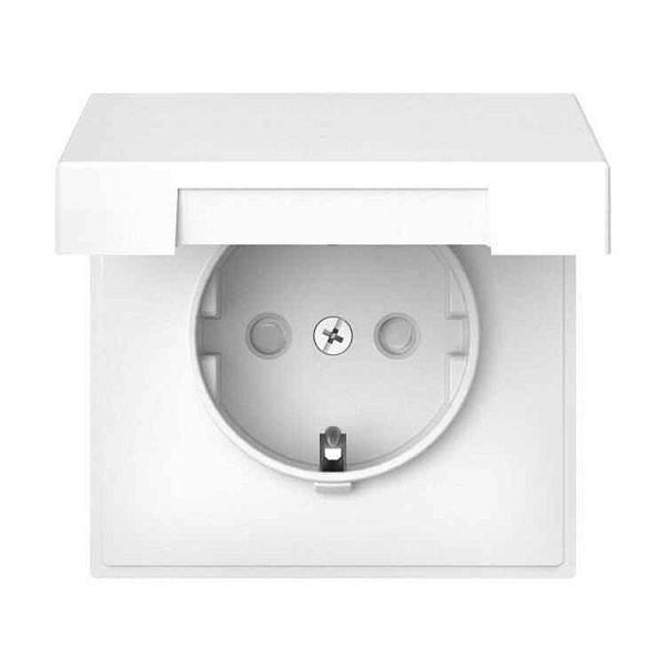 Элект Викинг Роз. о/у 1-я с заземл.с крышк. 16А IP20 РА16-211-Б (белый) (50шт) Элект