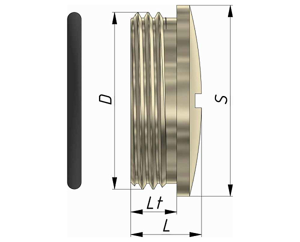 Заглушка латунная с плоским шлицем ЗР1-ЛР-М12х1,5 IP66/IP67/IP68 ГОФРОМАТИК