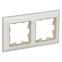 ИЭК Брайт Рамка  2-я РУ-2-Бр бежевый/жемчужный IEK