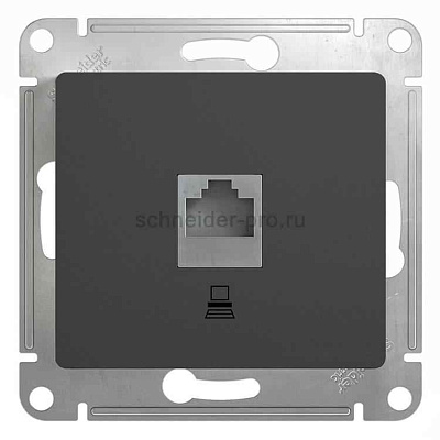 ШЭ Глосса Роз.комп. с/у RJ45, кат.5е (антрацит, б/рамки) GSL000781K (5шт/уп)