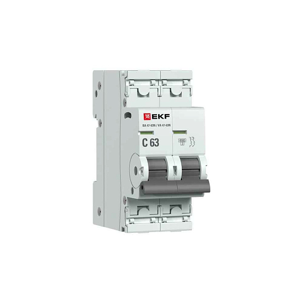 Автомат  2п 63А (C) (ВА 47-63N) 4,5 kA EKF PROxima