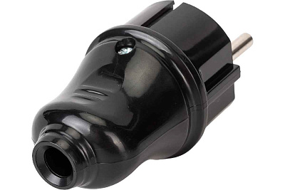 Вилка штепсел. разборная прямая с з/к черная ВПп10-02-Ст 16А ИЭК