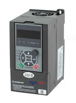 ЧП Преобразователь частоты векторный INNOVERT ITD751U21B2 (0,75 кВтx220 В), выходной ток 4.5 А, NPN/PNP INNOVERT