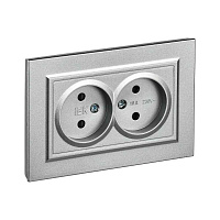 ИЭК Брайт Роз. 2-я без з/к/ш 10А в сборе РС12-2-БрС сталь IEK