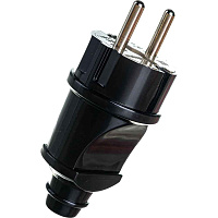 Вилка штепсел. прямая с/з черная NCA-PL02-16A-E-BL Navigator 61 360