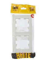 ИЭК Брайт Рамка  2-я РУ-2-БрБ белый IEK