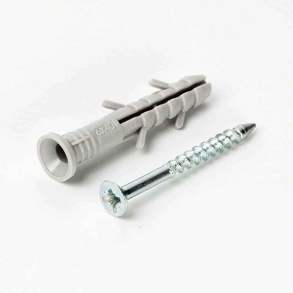 ДЮБЕЛЬ  6x60 быст. монтажа с гвоздев. шурупом потай.п/п (упак/150шт) ЕКТ