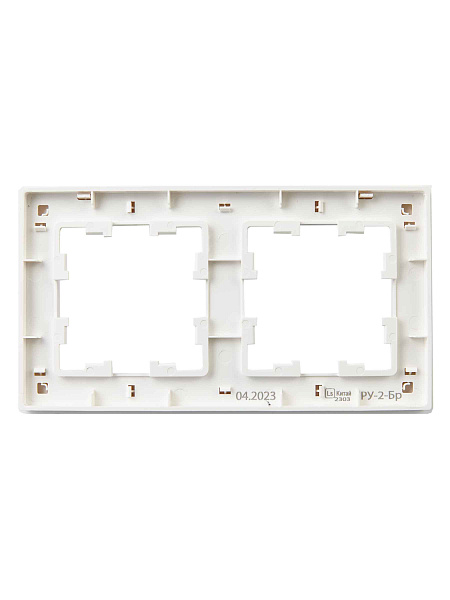 ИЭК Брайт Рамка  2-я РУ-2-Бр бел. рифленый IEK