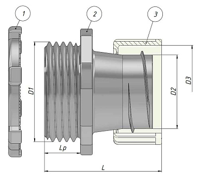 Муфта вводная МВА-G1-МР25 ГОФРОМАТИК