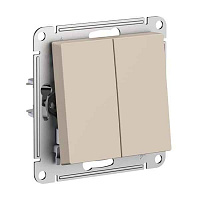 ШЭ Атлас Выкл. 2кл. с/у с инд.,  10А, (б/рамки, жемчуг) ATN000453 (10шт/уп)