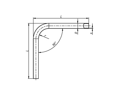 Поворот 90 градусов из оцинкованной стали 50х1,2 мм ГОФРОМАТИК