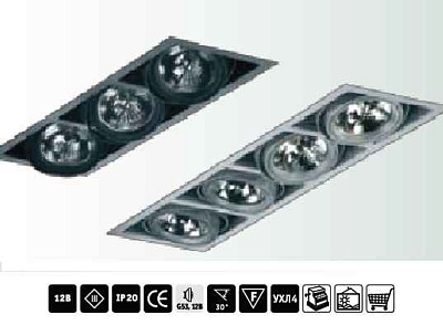 ст гво  SNS 4x70 квадр.с пласт. боксом (комплект) "CARDAN" 46147002 светильник