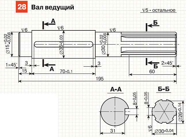 Цилиндрический мотор-редуктор 452A (i=29,41) вал вх./вых. 28/28 мм INNOVARI