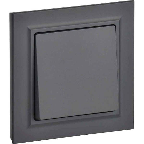 ИЭК Брайт Выкл. 1-кл. с/у  10А IP20 ВСР10-1-0-БрГ графит в сборе