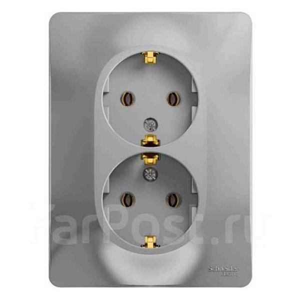 ШЭ Глосса Роз. 2-я с/у с/з 16А (алюминий, с/рамкой) GSL000324 (10шт/уп)