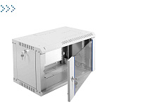 Шкаф телекоммуникационный настенный разборный 6U (600х350) дверь стекло