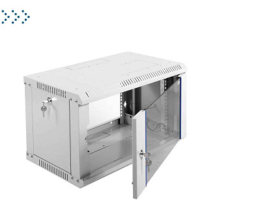 Шкаф телекоммуникационный настенный разборный 6U (600х350) дверь стекло