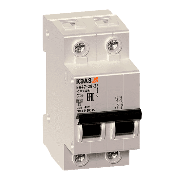 Автомат  2п 13А (D) (ВА 47- 29) ИЭК
