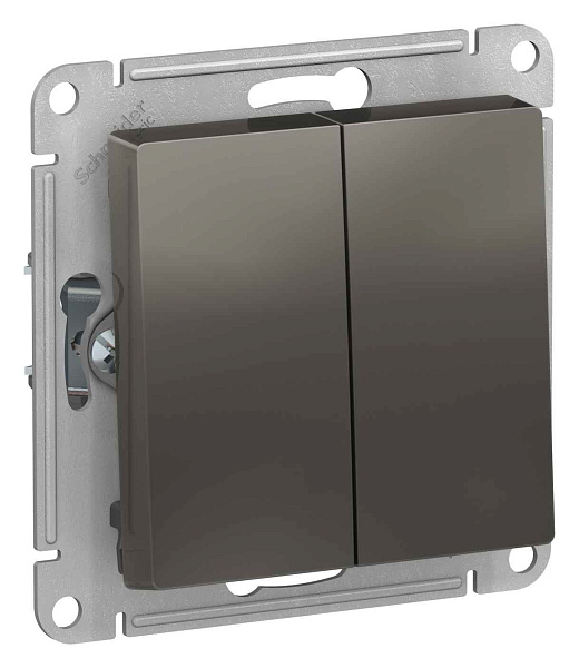 ШЭ Атлас Перекл. 2кл. с/у,  10А, (б/рамки, сталь) ATN000965 (5шт/уп)