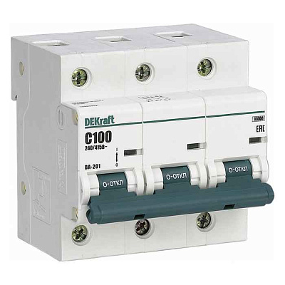 13019DEK Авт. выкл. 3Р 63А х-ка D ВА-201 10кА