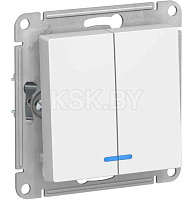 ШЭ Атлас Выкл. 2кл. с/у с инд.,  10А, (б/рамки, белый) ATN000153 (20шт/уп)