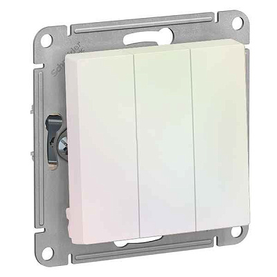 ШЭ Атлас Выкл. 3кл. с/у,  10А, (б/рамки, жемчуг) ATN000431 (10шт/уп)