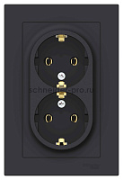 ШЭ Атлас Роз. 2-я с/у с/з 16А, (с/рамкой, карбон) ATN001024 (6шт/уп)