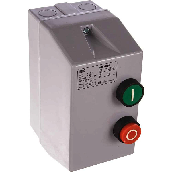 Контактор 18А 220В/АС3 в оболочке IP54 КМИ-11860  ИЭК