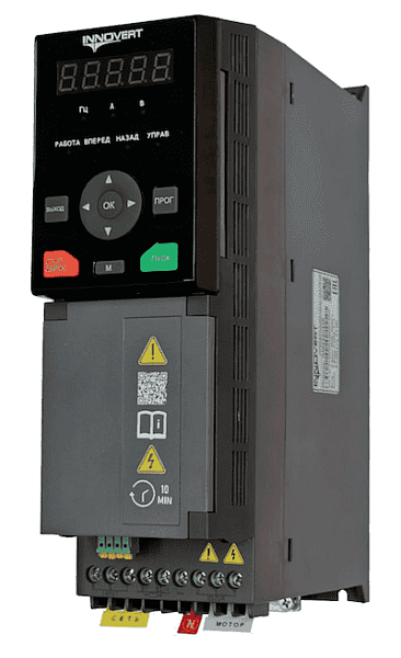 Частотный преобразователь Преобразователь частоты векторный INNOVERT IMD751U21E (0,75 кВт x 220 В), выходной ток 3,8 А, плата подключения энкодера INNOVERT