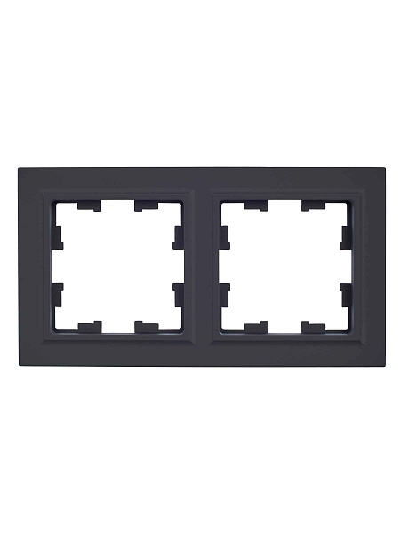 ИЭК Брайт Рамка  2-я РУ-2-БрГ  графит IEK