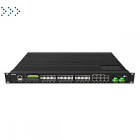 Ethernet-коммутатор управляемый промышленный 2 уровня с 4*1G/2.5GSFP оптоволоконными портами, 16*100/1000Base-X и 8*1G Combo RJ45/SFP портами, двойным