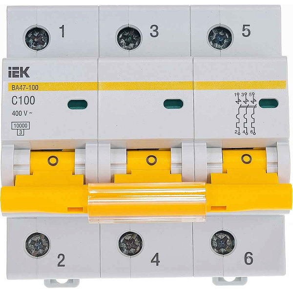 Автомат (ВА 47-100) 3п  10А (C) ИЭК