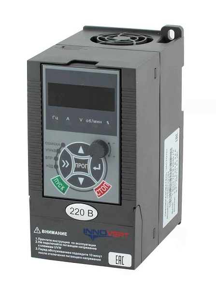 Частотный преобразователь Преобразователь частоты векторный INNOVERT ITD112U21B2 (1,1 кВтx220 В), выходной ток 6.0 А, NPN/PNP