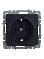 ИЭК Брайт Роз. 1м с з/к без з/шт 16А РС11-1-0-БрЧ   черный IEK