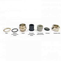 Кабельный ввод G1-1/2 латунный УТ1,5 IP68 (d кабеля 32-38 мм) ГОФРОМАТИК