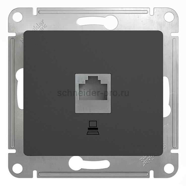 ШЭ Глосса Роз.комп. с/у RJ45, кат.5е (антрацит, б/рамки) GSL000781K (5шт/уп)