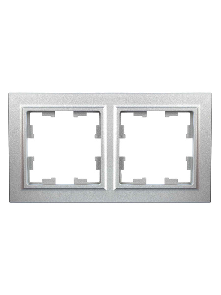 ИЭК Брайт Рамка  2-я РУ-2-БрА алюминий IEK