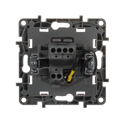 ШЭ 59 Перекл. 1кл. с/у с инд. 16А (ч.барxат, б/рамки)(10шт) VS616-157-6-86