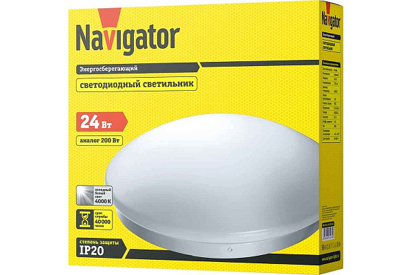 ДПО 24Вт (круг бел.) NBL-R1-24-4K-IP20-LED Navigator 71 578