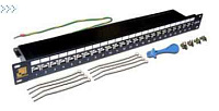 Патч-панель LANMASTER 24 порта, STP, кат.6A, 1U