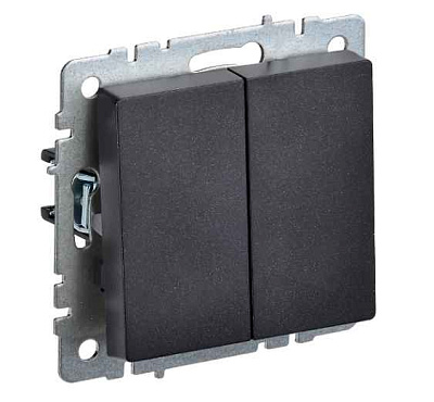 ИЭК Брайт Выкл. 2-кл. проx. 10А ВС10-2-6-БрЧ черн. IEK