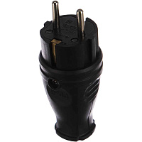 Вилка каучук прямая 2P+PE 16A 220В IP44 В 16-001 Витебск свет